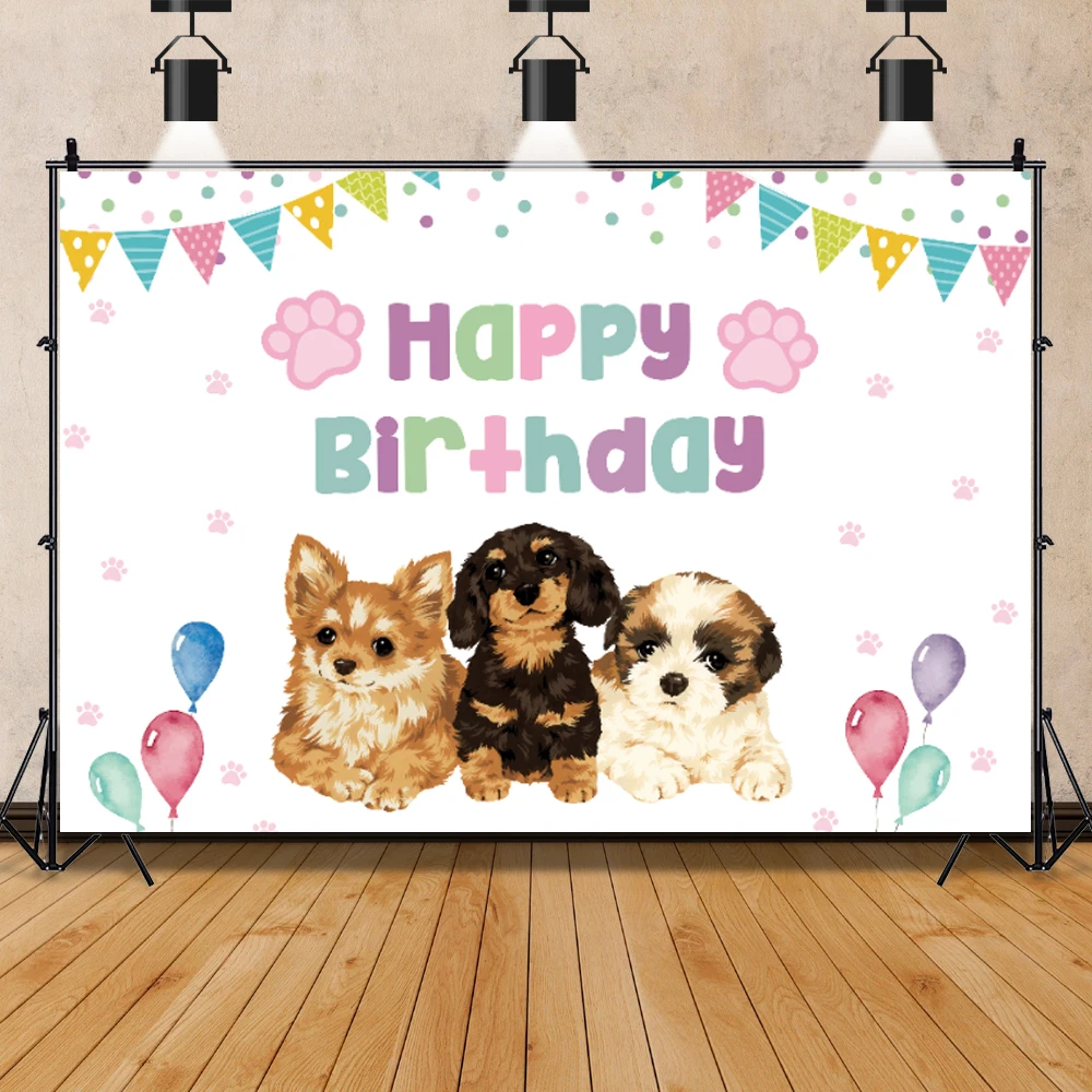 

Laeacco фон для фотосъемки с изображением щенка собаки на день рождения розовая девушка на день рождения Портрет фон реквизит для фотостудии