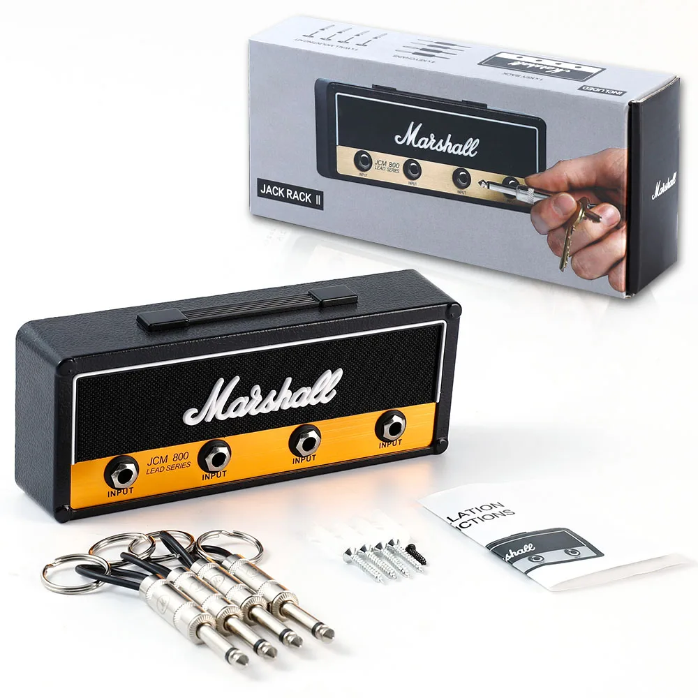 

4pcs Fender Blues Music Key Storage Jack Rack Key Holder Cool Guitar Wall Keychain Holder Vintage Amplifier Home Decoration Gift