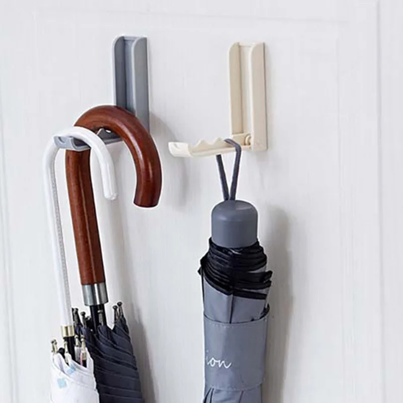 

2022 New Hole-free Hook Behind The Foldable Door Plastic Household Wall-mounted Storage Hanger Coat Hook