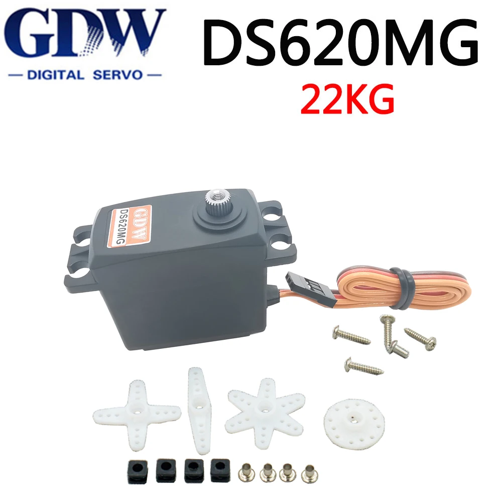 

GDW DS620MG 22kg High Voltage High Torque Brushless Metal Gear Digital Servo For RC Car Robot Helicopter Aircraft