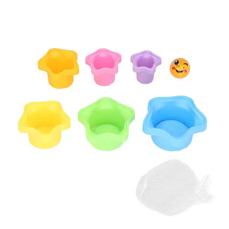 

Stacking Cups Baby Stacking Toys Drain Hole Design for Age Above 6M for Garden for Bathroom