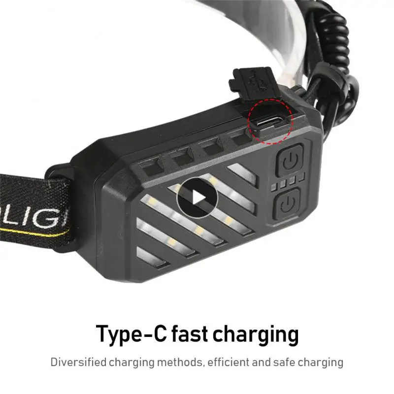 

Headlamp ferramentas Rechargeable Powerful Sensor Fishing 7-speed USB Head Flashlight COB LED Head Light Torch Head Camping