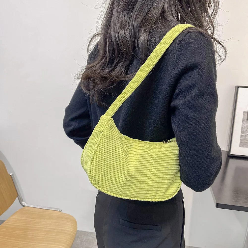 

Fashion Women Corduroy Solid Color Underarm Bag Ladies Casual Shopper Bag 2023 Brand Designer Clutch Female Shoulder bag Bolsa
