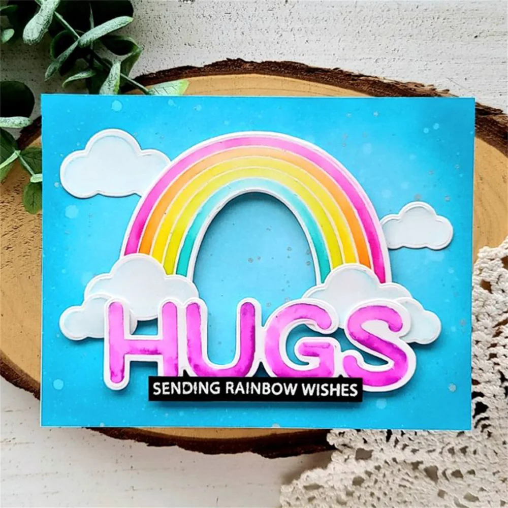 Вырубные штампы в виде бабочек ярких надписей Радужный штамп для скрапбукинга