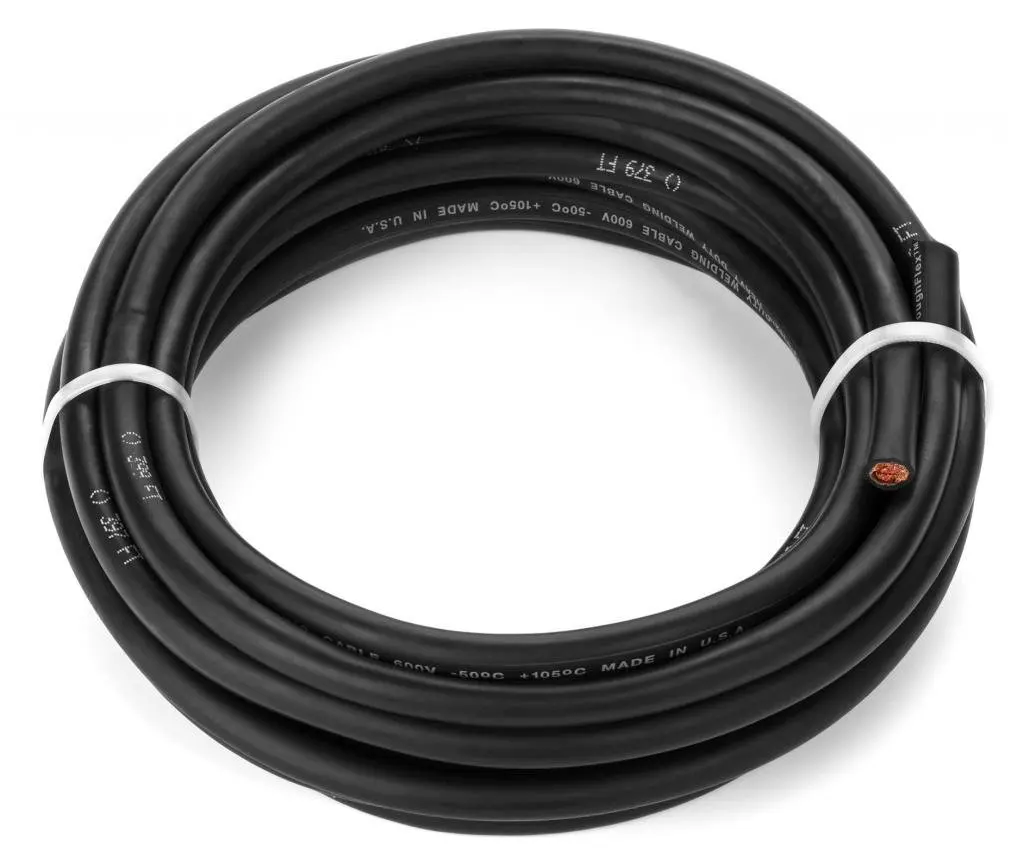 

Gauge Premium Extra Flexible Welding Cable 600 Volt - Black - 25 Feet - The USA