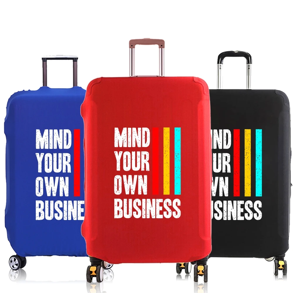 

Luggage Cover Suitcase Protective "Own Business" Phrase Trolley Case Thicker Elastic Dust cover for18-28 Inch Travel Accessories