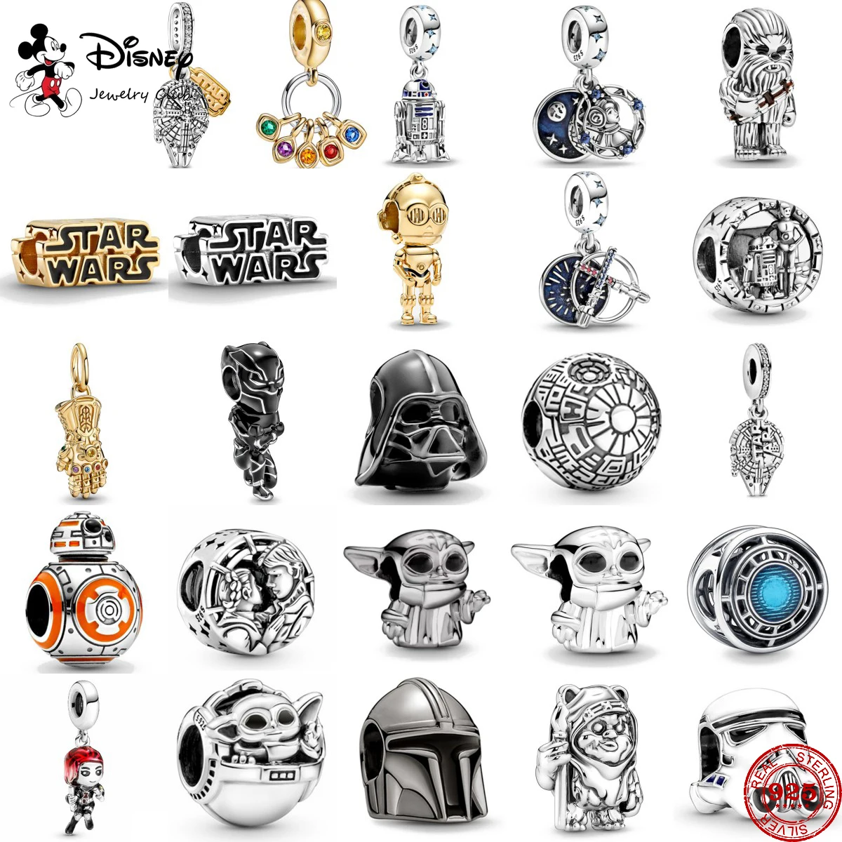 

Fine 925 Silver Fit Original Bracelet Europe Cute Cartoon Doll Series Dangle Charm Beads Necklace Pendant Diy Women Jewelry Gift