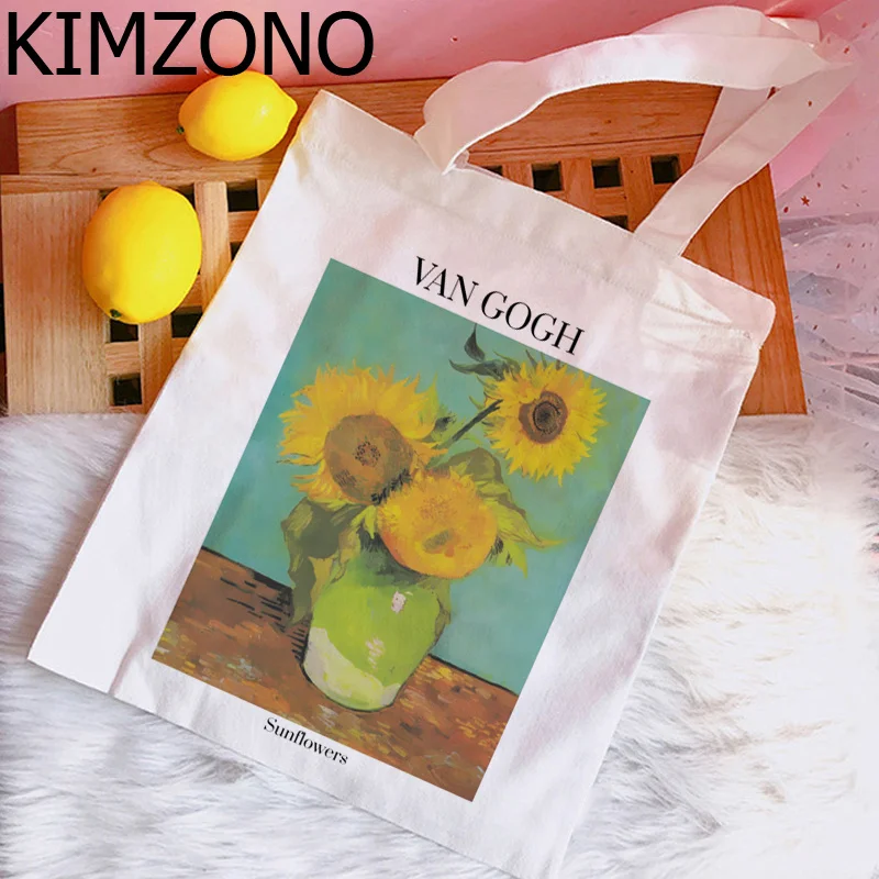 

Van Gogh shopping bag canvas bolso tote cotton bag reciclaje string cloth tote sac tissu
