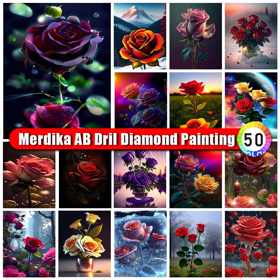 Merdika сумка на молнии AB алмазная живопись Женская Вышивка полная квадратная