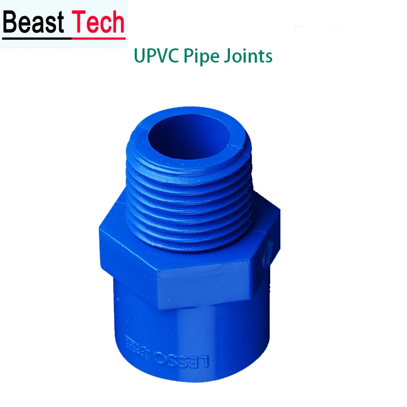 

UPVC Pipe Joints Male Thread blue UPVC Connector Garden Water Connectors Aquarium Fish Tank Adapter 1 Pcs
