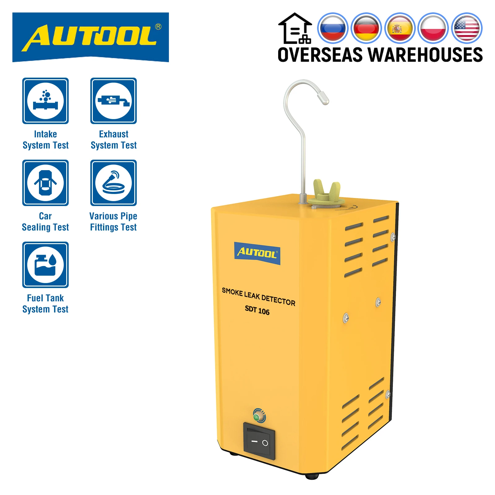 

Автомобильный детектор утечки дыма AUTOOL SDT106, детектор трубопроводов, локатор утечки, диагностика автомобильной трубки, диагностика
