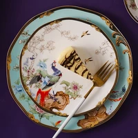 high end exquisite bone china dinner plate gilded animal pattern cooking dishes dessert salad plate hotel kitchen tableware new
