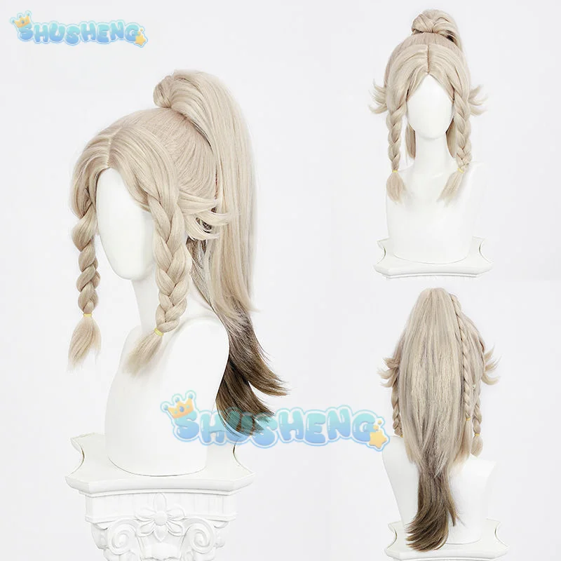 Парик для косплея Genshin Impact Kachina светлые длинные волосы конский хвост Nanatzcayan Natlan