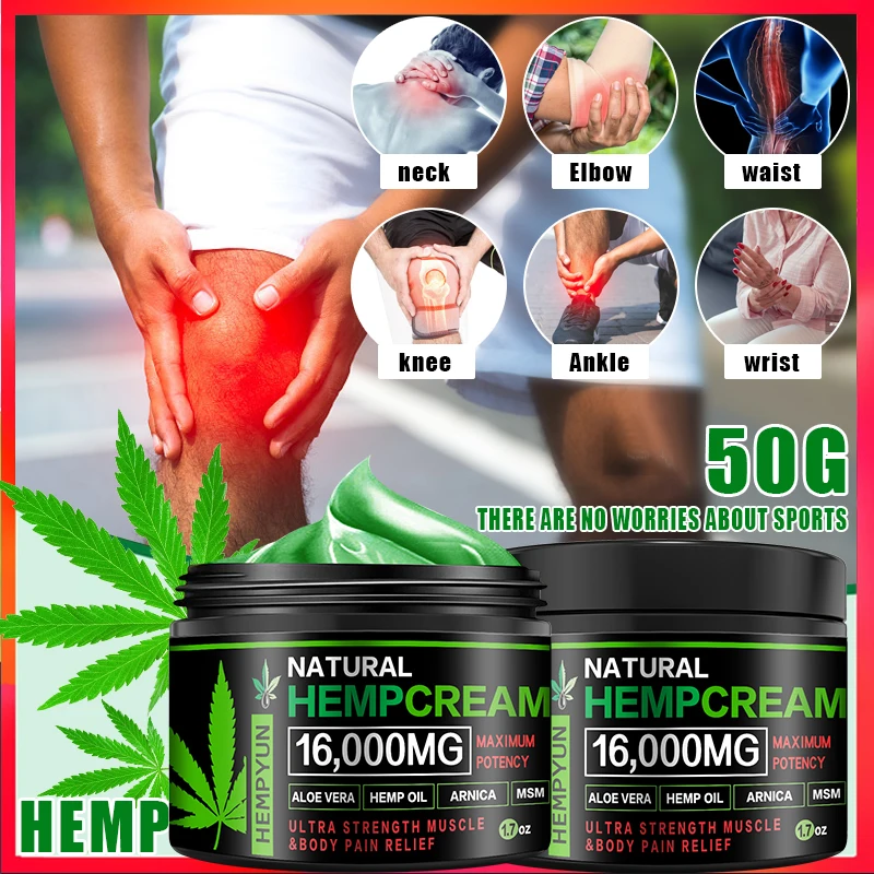 

50g Soft Natural Anti-Inflammation Hemp Cream For Neck Pain Balm Ointment Pain Relief Relieve Musle Relief Green Hemp Balm 1PC