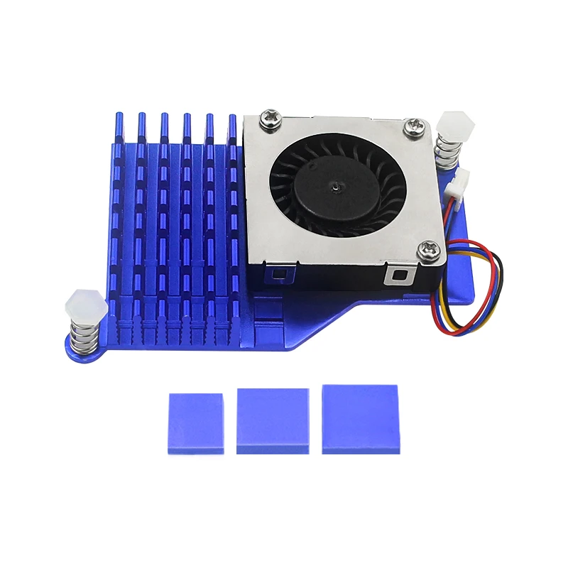 Raspberry Pi 5 Active Cooler, алюминиевый радиатор PWM, Регулируемый Вентилятор скорости, черный, серебристый, синий, Охлаждающий радиатор для RPI 5 Pi5 (art.: 3920c8be4b714) - 3920c8be4b714