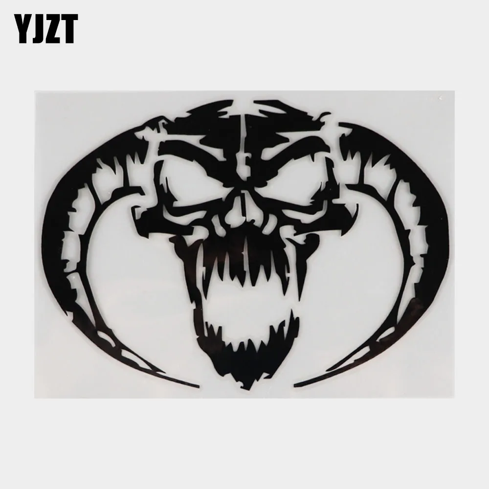 

YJZT Demon Skull Personalized Car Stickers Stylish Motorcycle Vinyl Decals Black/Silver C7-1170