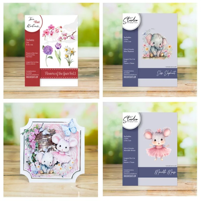 Мередит Мышь Цветы года Слон Друзья Ремесла Металлические штампы Силиконовые