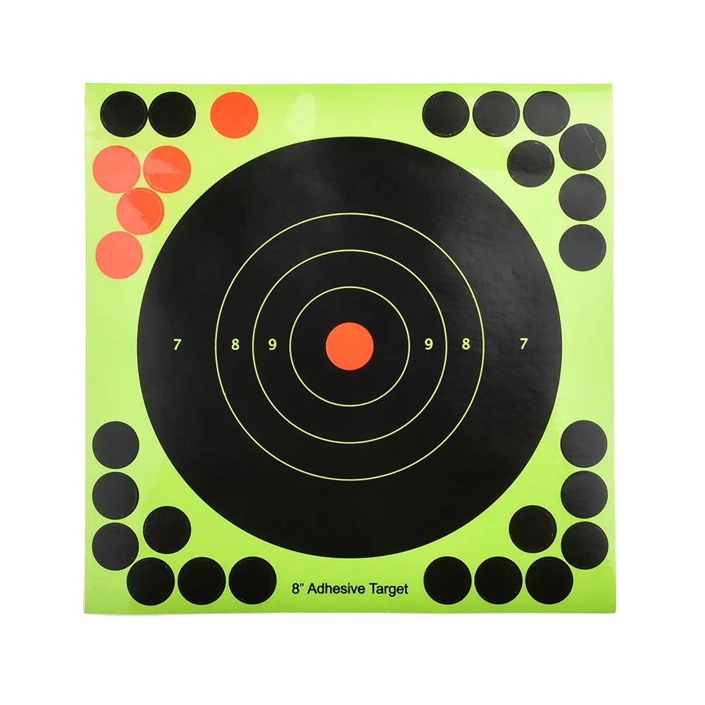 

50pcs/pack Fluorescent Green Splash Flower Target Indoor Reactivity Shoot Target Aim For Rifle / Pistol Binders 8*8inch