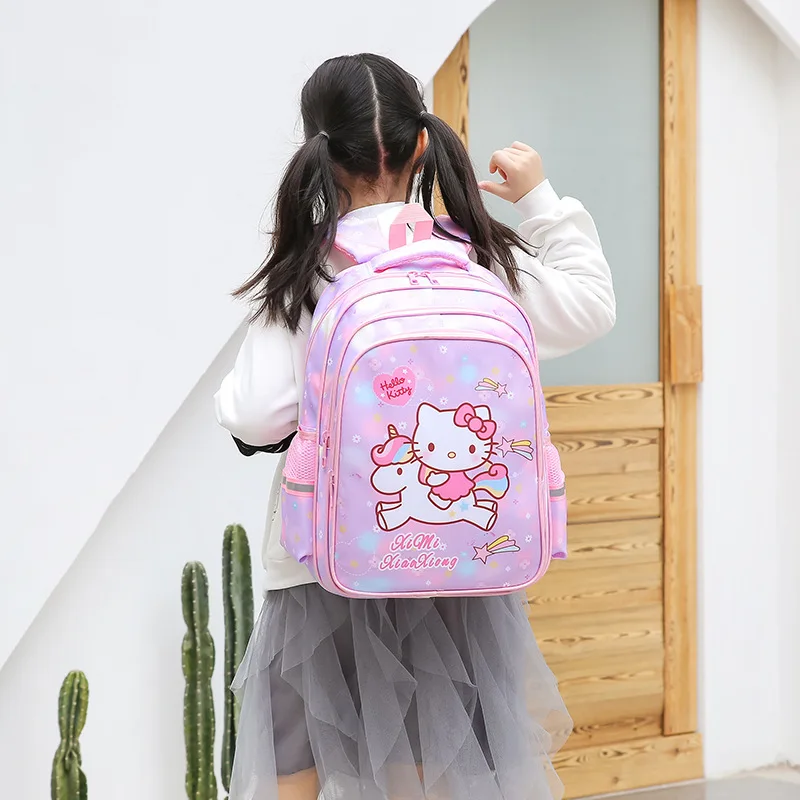 Primary School Student Schoolbag Cartoon Backpack Kindergarten Lovely Bag Large-Capacity Backpack Children Cartoon Cat Backpack