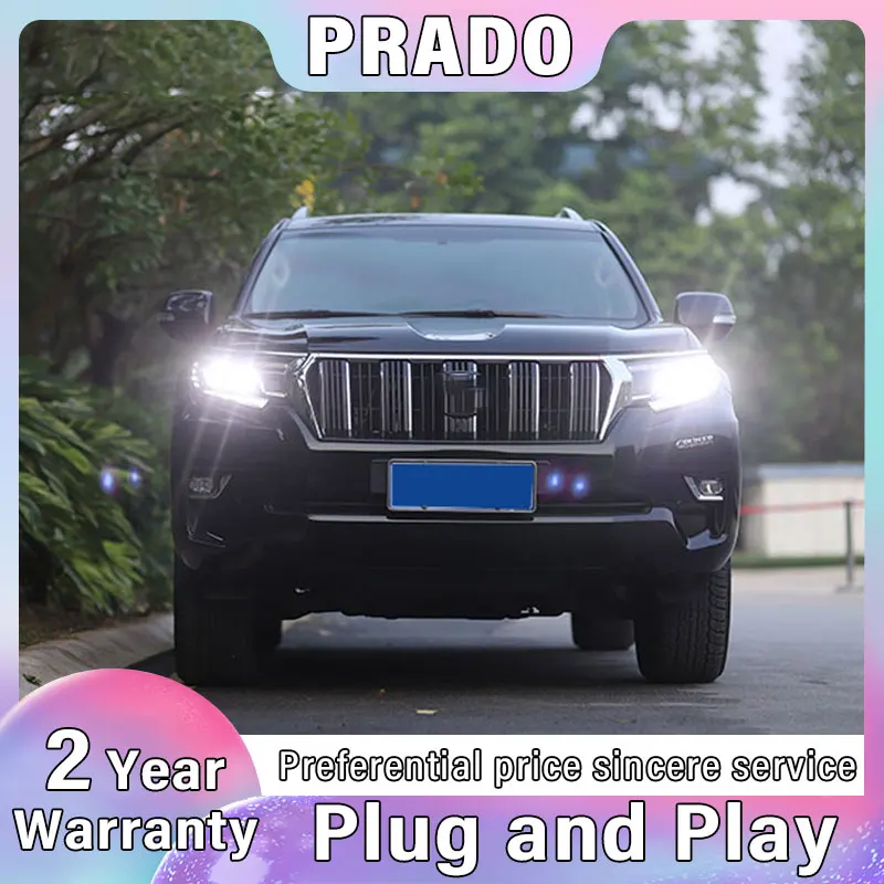 

Car Styling for Toyota Prado FULL Headlights 2018 New Prado FULL LED Headlight LED Head lamp DRL Low High beam All Bi-LED