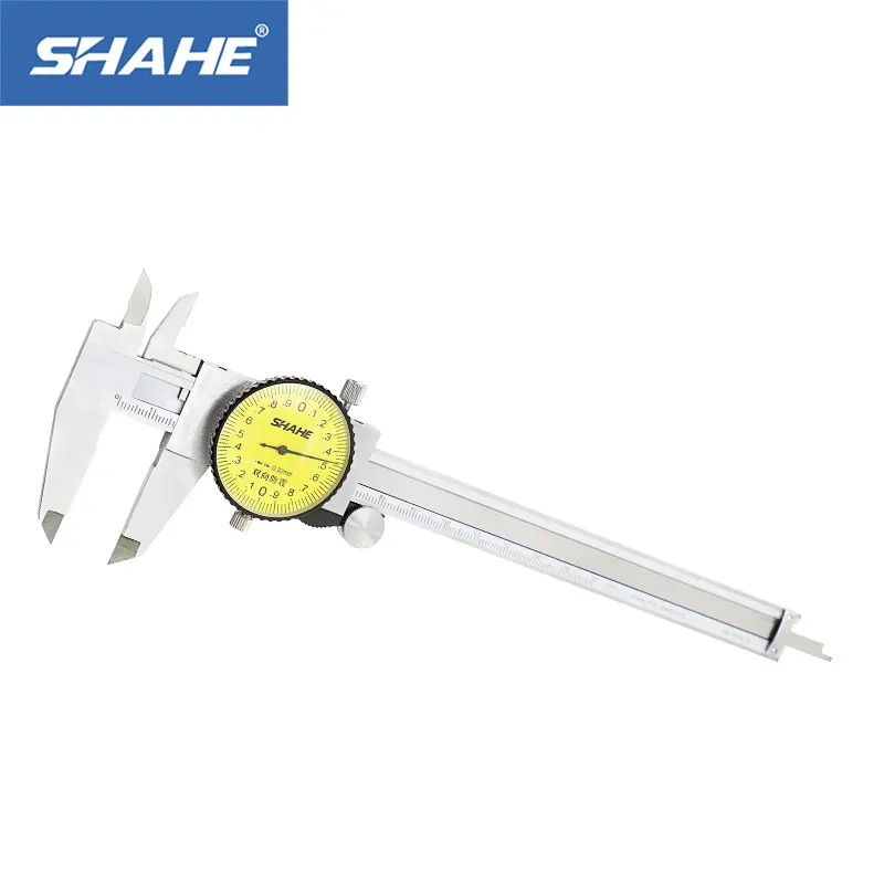 

150 mm 6 Inch Dial Caliper Shockproof Hardened Stainless Steel Metal 4-Way Measurement Calipers Measuring Tool with Plastic Case