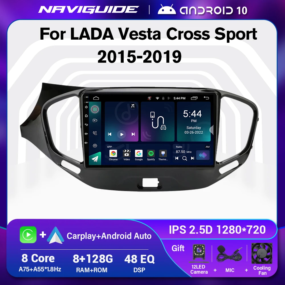 

Автомагнитола на Android 10 для LADA Vesta Cross Sport 2015-2019, мультимедийный видеоплеер с GPS-навигацией, 2din, стерео, Carplay