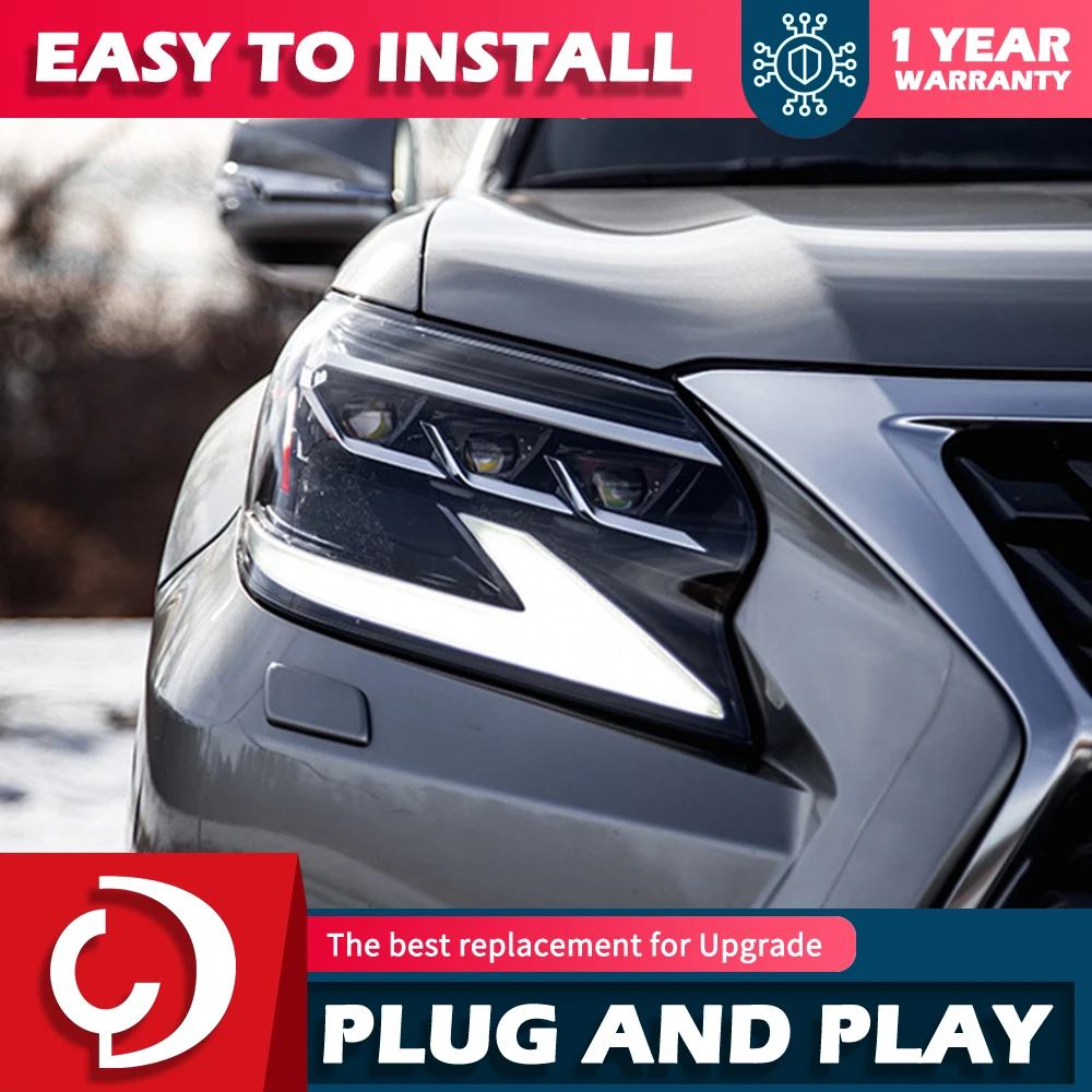 

AKD LED DRL Headlight For GX400 GX460 2014-2020 Start Up Animatio with Moving Turn Signal Front Lamp Assembly Auto Accessories