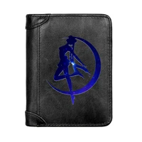 luxury girl moon symbols cover genuine leather men wallet classic pocket slim card holder male short coin purses