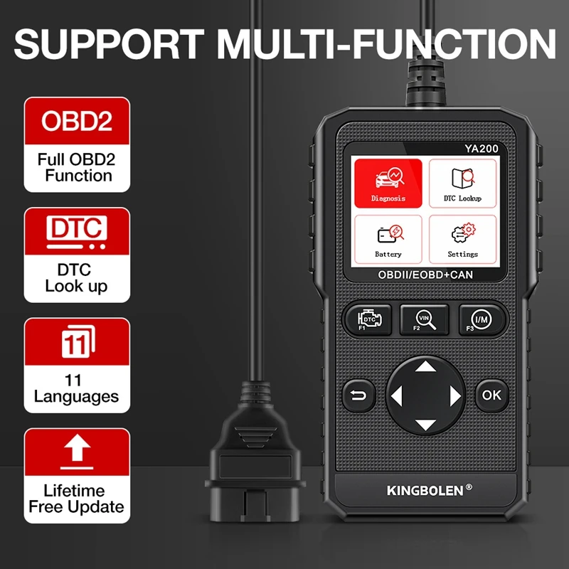 

OBD 2 Automotive Engine System Diagnostic Tool Testing OBD Testing Multilingual YA200 Tester