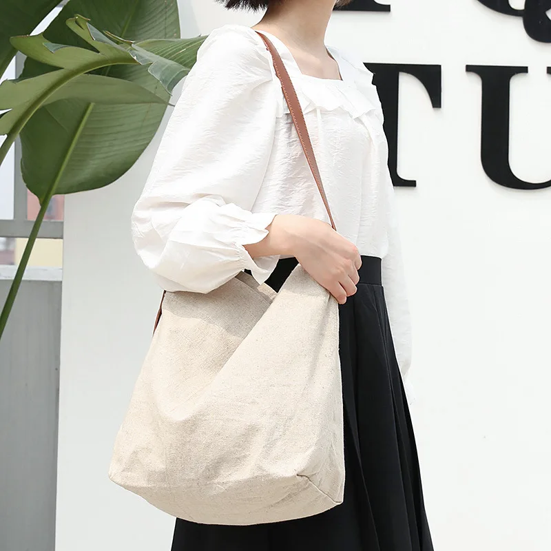 High Quality Korean Large Capacity Women's Canvas Bag Literay Trend Simple Ladies Shoulder Bag Causal Student Shopping Bag