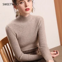 knitted jumper autumn winter top turtleneck pullovers casual sweaters women shirt long sleeve short slim sweater girls tide 2022