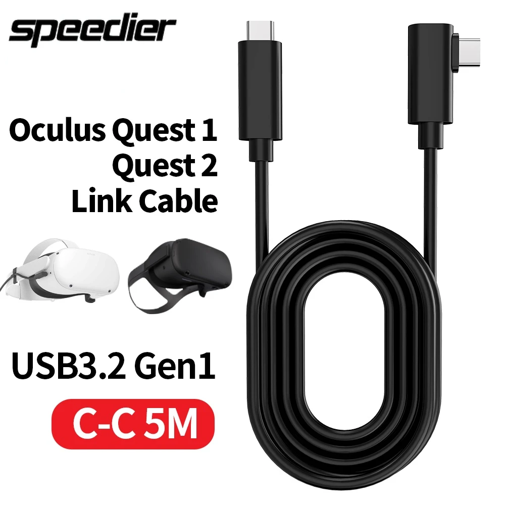 16 футов 5 м Oculus гарнитура VR кабель ПК для Quest 2 и Link Виртуальная реальность Type-C USB3.2