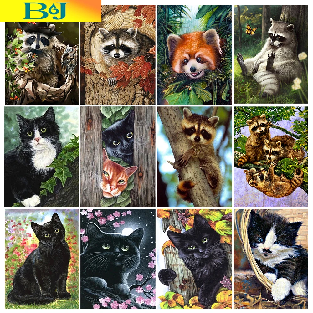 

Набор для алмазной вышивки крестиком 5D с изображением кошки