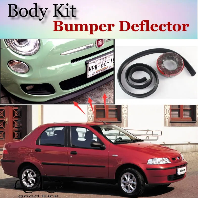 

Дефлектор губ бампера для Fiat Albea / Siena 2002 ~ 2012, передняя юбка спойлера для тюнинга TopGear friends/комплект кузова/полоса