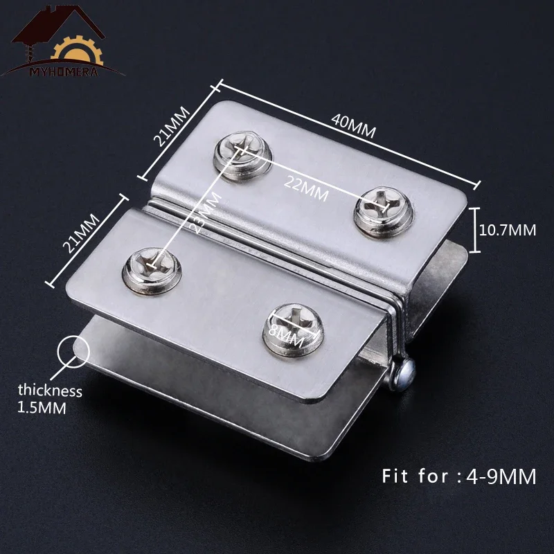 

Двухсторонний зажим для стеклянной двери, зажим для шкафа из нержавеющей стали без сверления, зажим для стекла шкафа, для 4 мм, 6 мм, 8 мм, 9 мм, 180 градусов