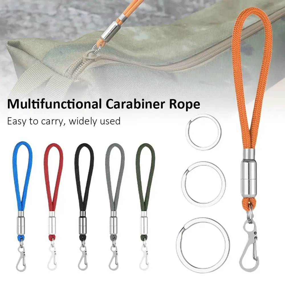 

Camping Portable Accessories EDC Hook Anti-loss Hand Rope Stainless Steel Backpack Buckle Pendant Multifunctional Keychain