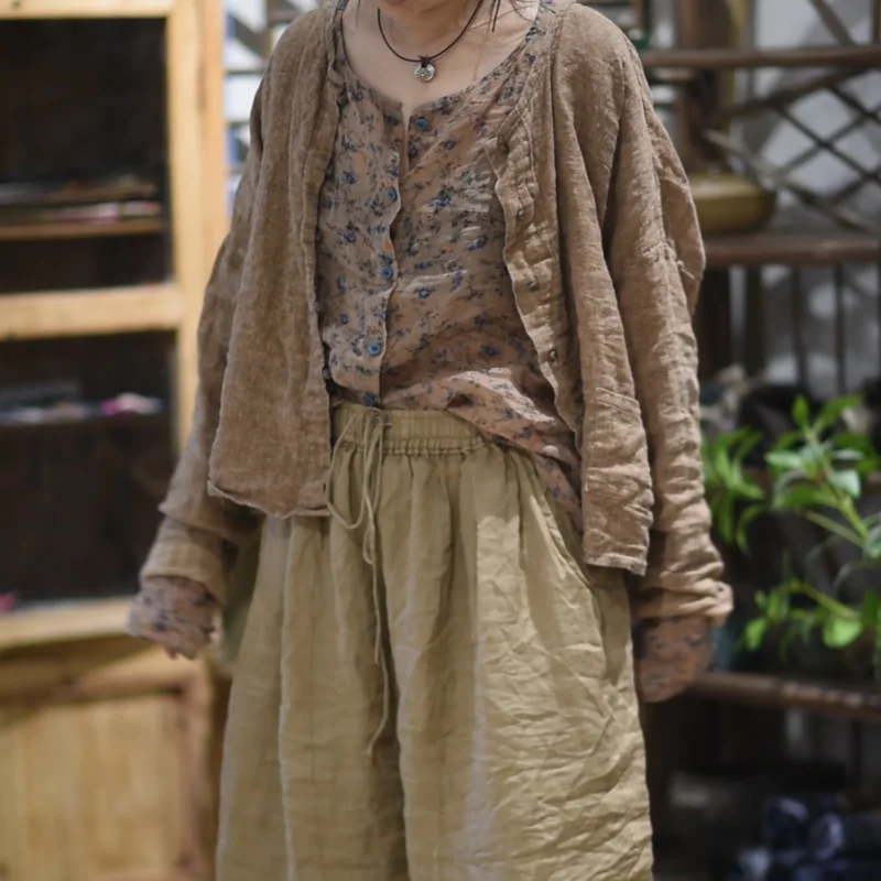 Женская однотонная блузка на одной пуговице с круглым вырезом и длинным рукавом