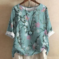 casual women t shirt young breathable floral print thin summer t shirt lady top summer top