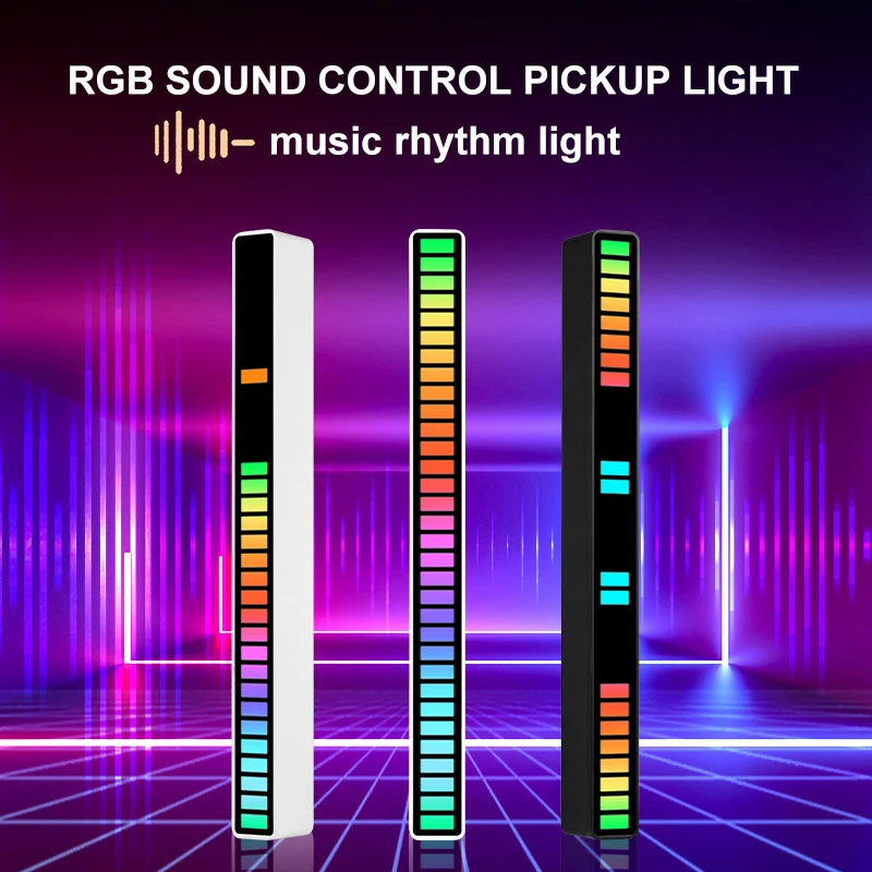 

Светодиодное управление звуком, искусственный ритм rgb, лампа с голосовой активацией и синхронизацией музыки, светодиодная лампа с управлен...