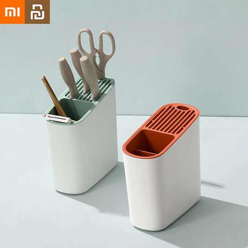 

NEW2022 Xiaomi Youpin Inclined Chopstick Knife Holder Drain Plastic Partition Storage Narrow Chopstick Cage Tool Holder Kitchen