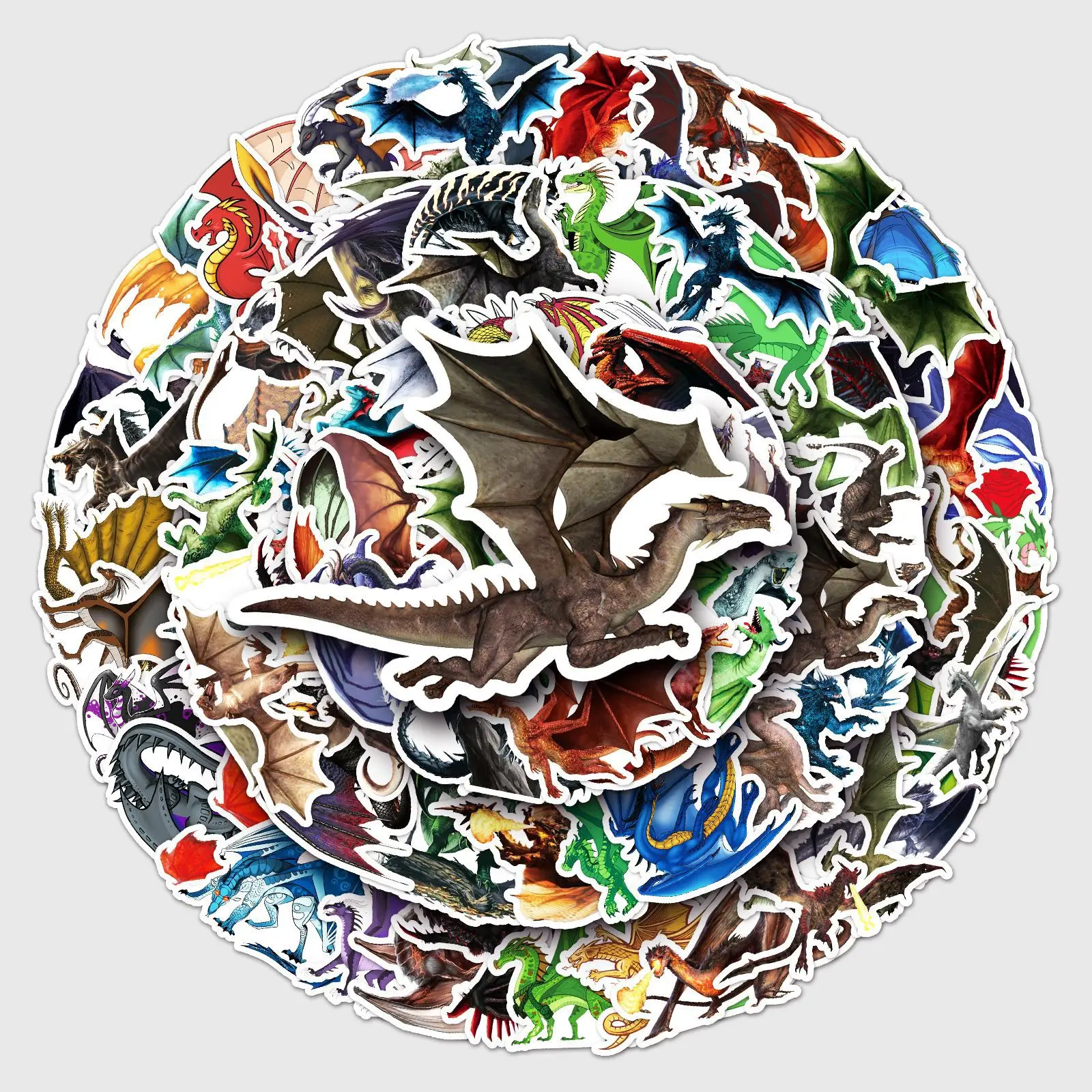 

100Pcs Cartoon Dragon Stickers Cool Animals Decals DIY Laptop Luggage Skateboard Car Water Cup Scrapbooking Classic Kids Toy B2