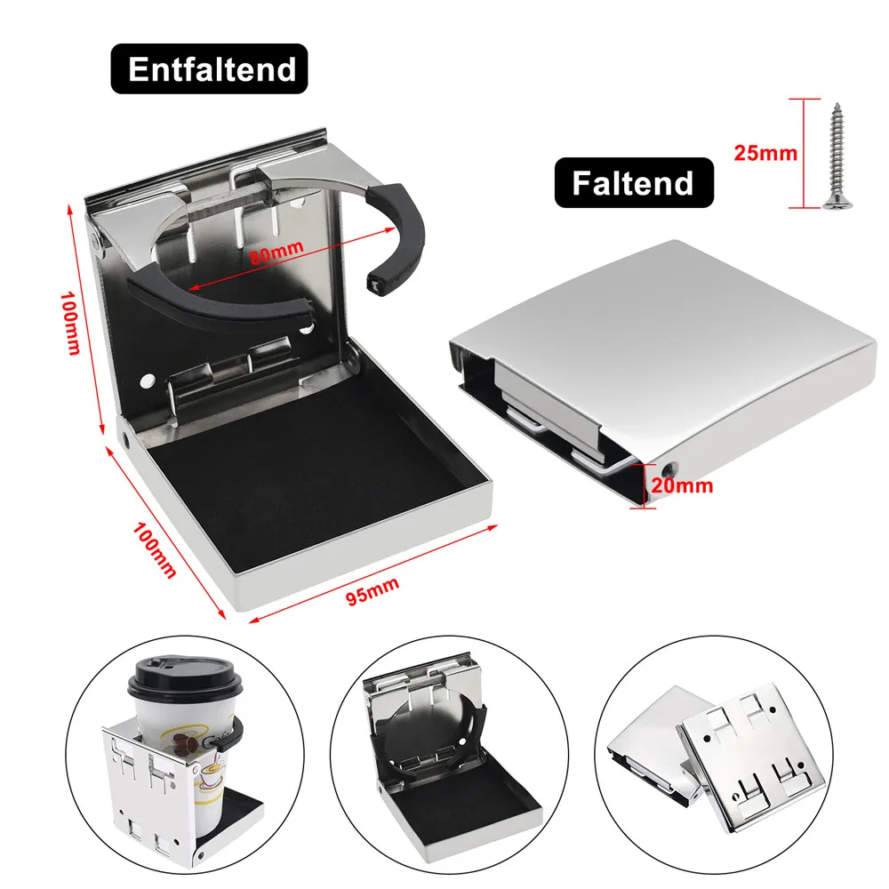 2 шт. подстаканник из нержавеющей стали регулируемый складной для напитков