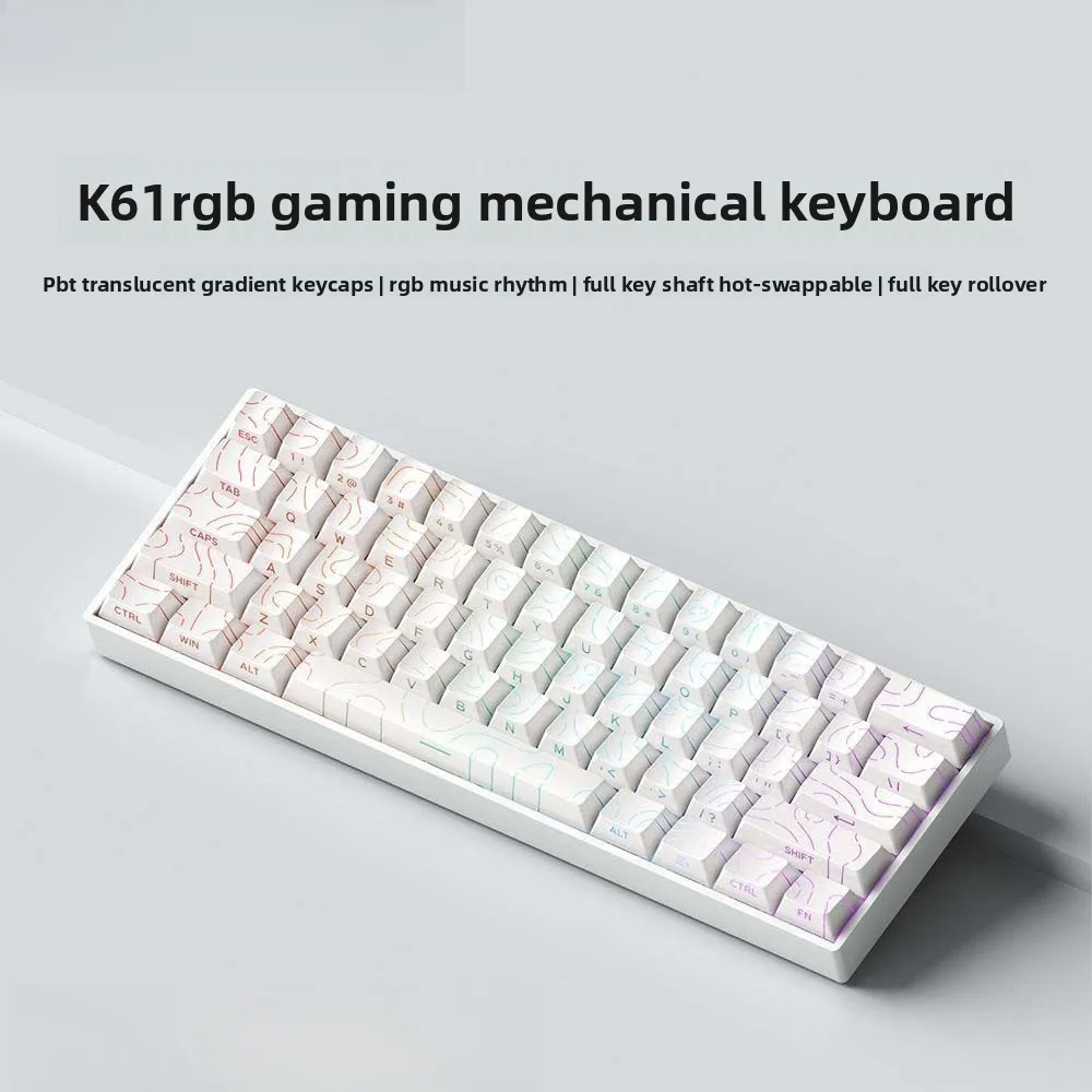 Фото Беспроводная механическая клавиатура 60% с Bluetooth и 2.4G, RGB-подсветкой, для игр, проводная, для компьютера, мобильного телефона, мини-клавиатура для iPad, беспроводная клавиатура №4