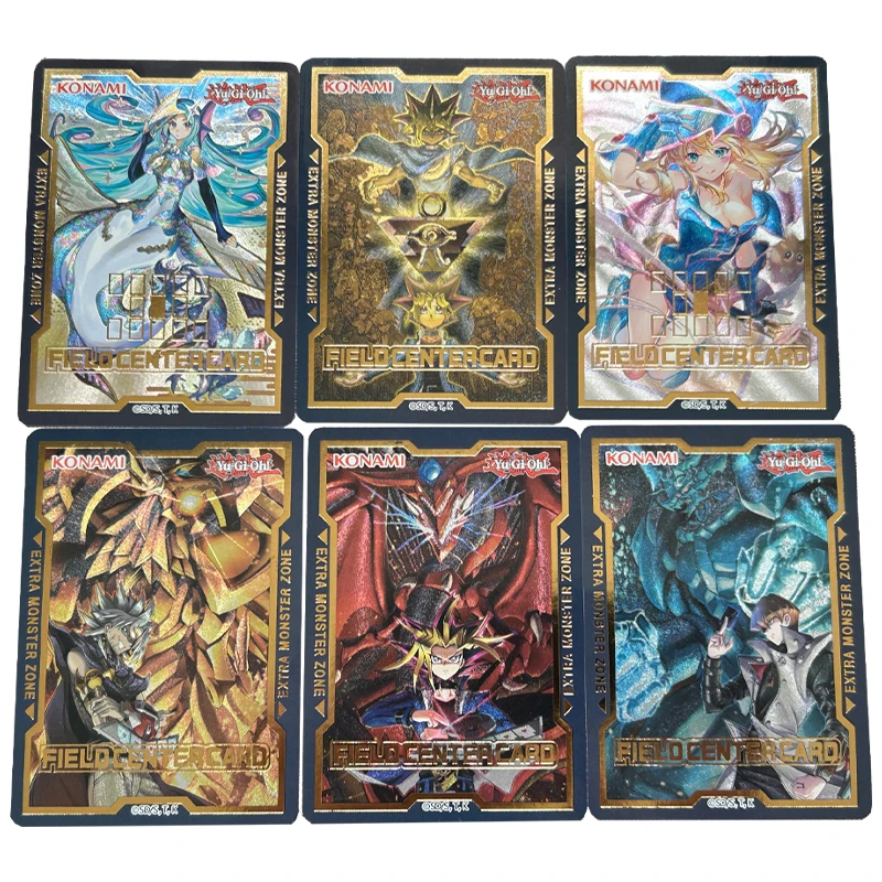 

6Pcs/set Diy Yu-Gi-Oh! Dark Magician Girl Yugi Muto Seto Kaiba Collection Card Coarse Flash Hot Bronzing Process Cards Gift Toys