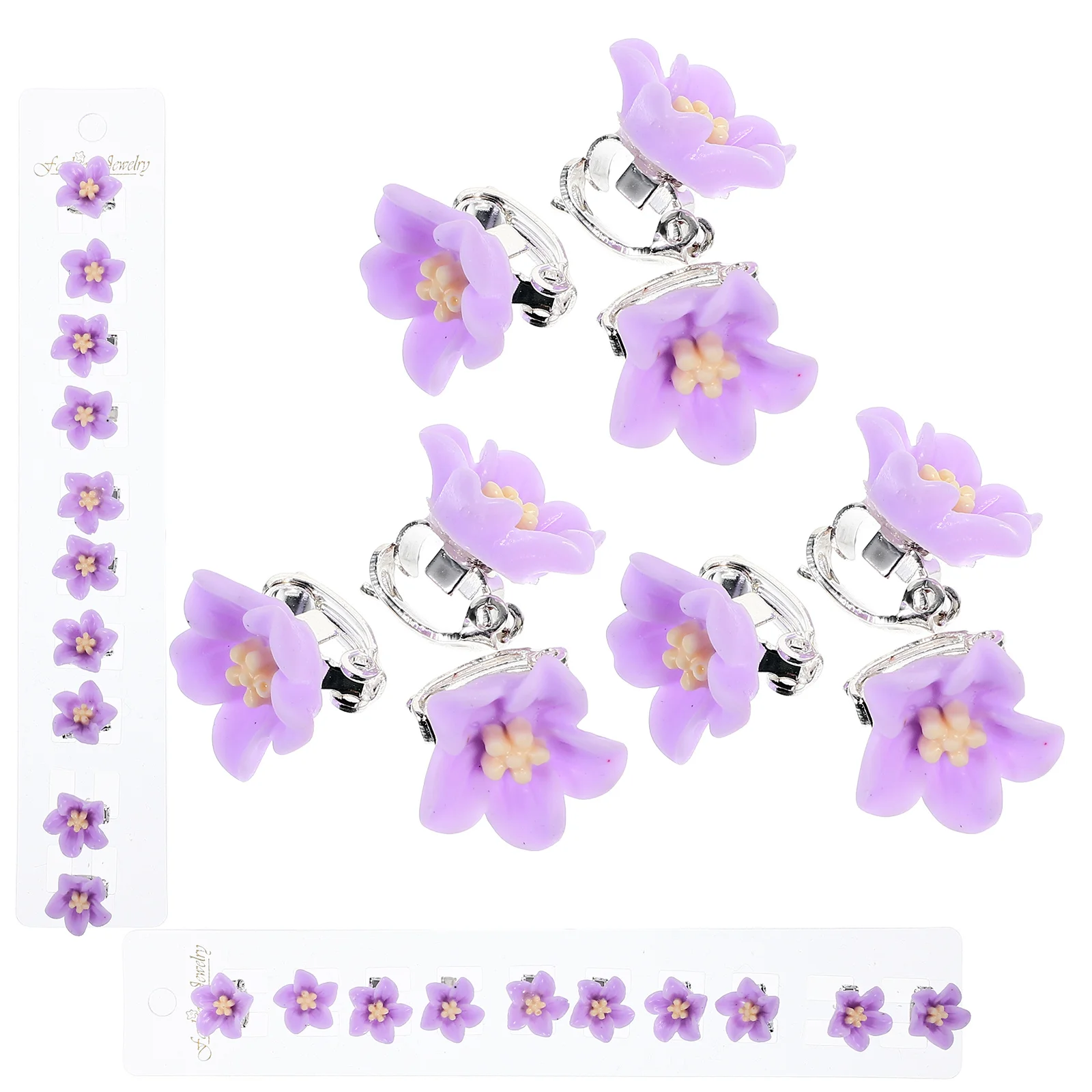 

30 Pcs Small Flower Hairpin Jaw Clips Accessories Thick Purple Claw Girls Flowers