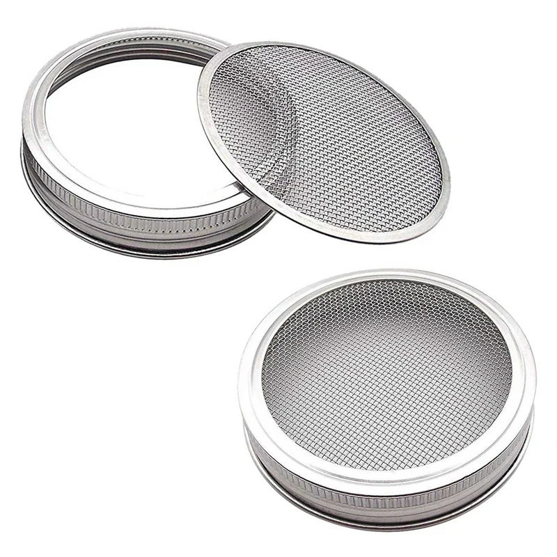 

Set Of 4 Stainless Steel Sprouting Jar Lid Kit For Superb Ventilation Fit For Wide Mouth Mason Jars Canning Jars