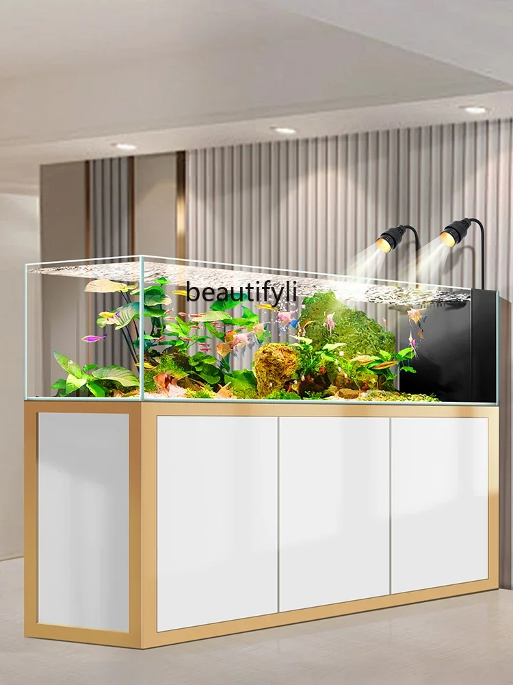 Полный комплект экологического большого аквариума для гостиной с фильтром травы