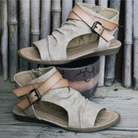 women shoes ladies gladiator women flat denim sandal shoes big size 36 42 summer buckle sandals shoes zapatillas casa zapatos