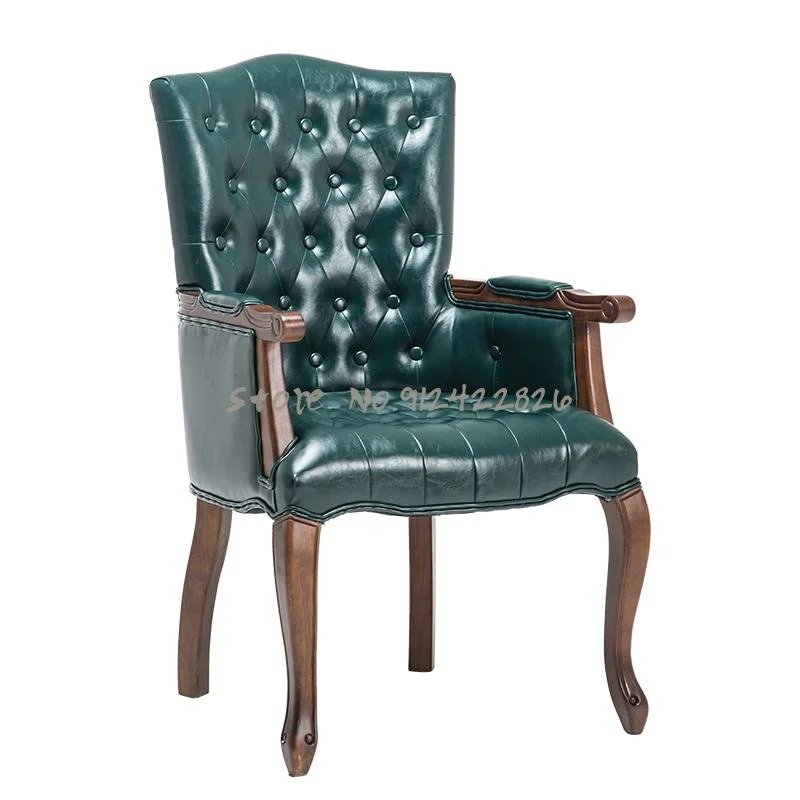 

American solid wood study chair single armrest leisure negotiation chair hotel coffee shop tiger chair computer desk chair