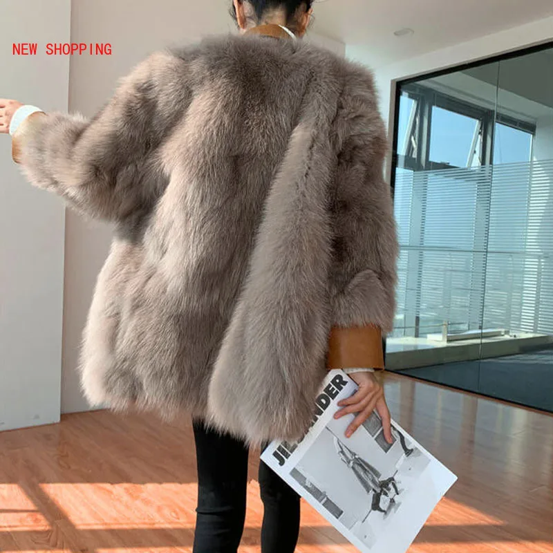 Fashion Vintage Thick Faux Fur Coats Women Winter Warm Jackets Autumn Solid Outwear Women Blazer Overcoat New Casual Windproof
